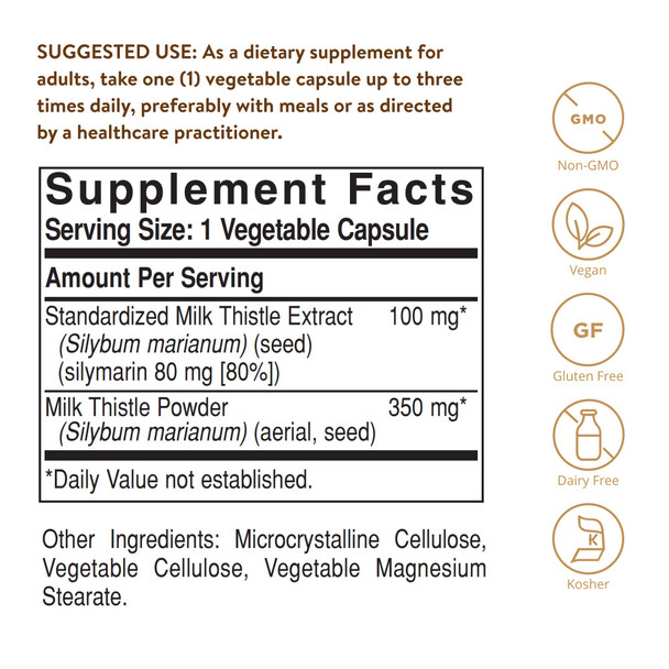 Solgar - Milk Thistle (Silybum Marianum 100 Mg 250 Veggie Caps