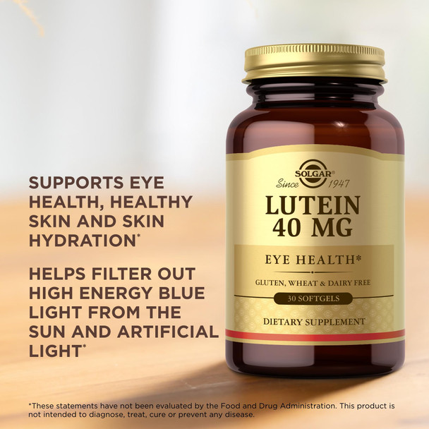 Solgar Lutein 40 Mg - 30 Softgels Pack Of 3 - Supports Eye Health - Gluten Free Dairy Free - 90 Total Servings