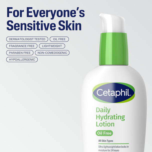 Cetaphil Daily Oil-Free Hydrating Lotion with Hyaluronic Acid, 3.0 Fluid Ounce
