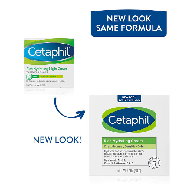 Cetaphil Rich Hydrating Cream with Hyaluronic Acid 1.7 Oz