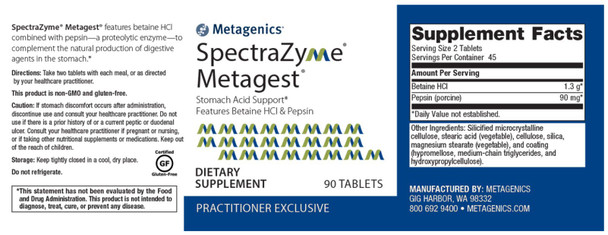 Metagenics SpectraZyme Metagest