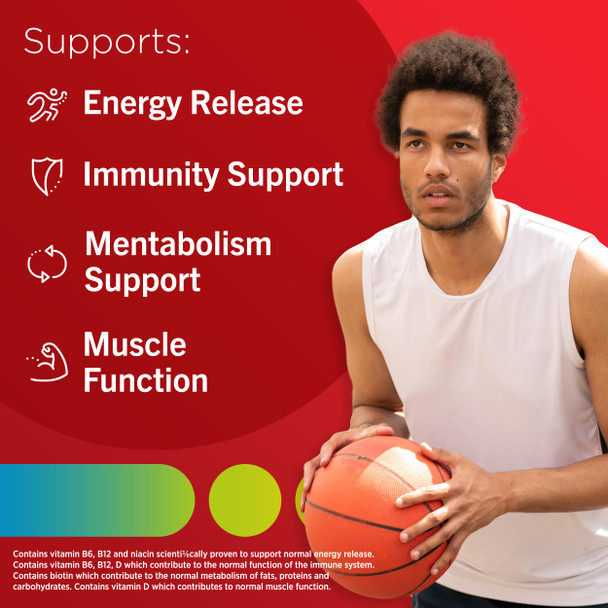 Centrum Multigummies Energy Release Multivitamin Including Vitamins D B12 & B6 With Mixed Berry Natural Fruit Flavouring 60 Chewable Gummies (Packaging May Vary)