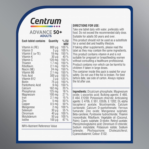 Centrum Advance 50+ Multivitamin (30 Tablets)