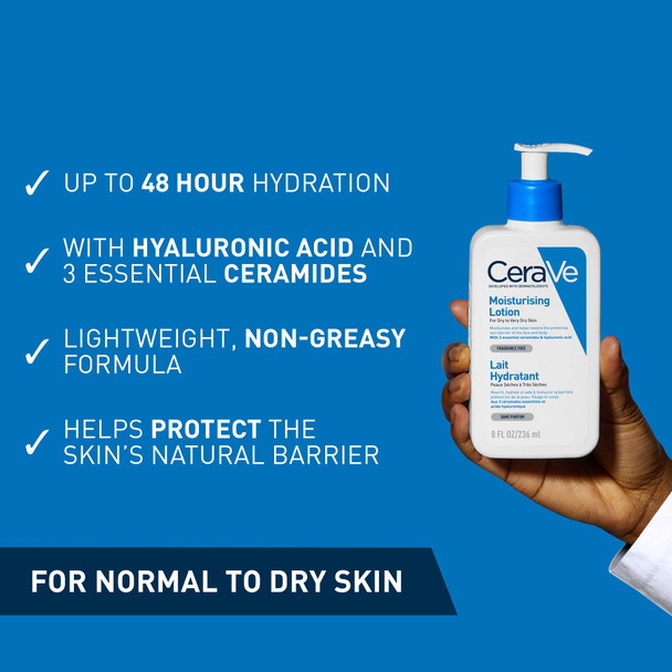 Cerave Am Facial Moisturising Lotion Spf30 With Ceramides For Normal To Dry Skin 52 Ml & Moisturising Lotion For Dry To Very Dry Skin 473 Ml With Hyaluronic Acid And 3 Essential Ceramides