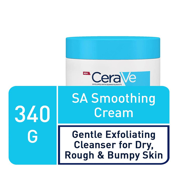 Cerave Sa Smoothing Cream For Rough And Bumpy Skin 340 G With Salicylic Acid And 3 Essential Ceramides(Packaging May Vary)