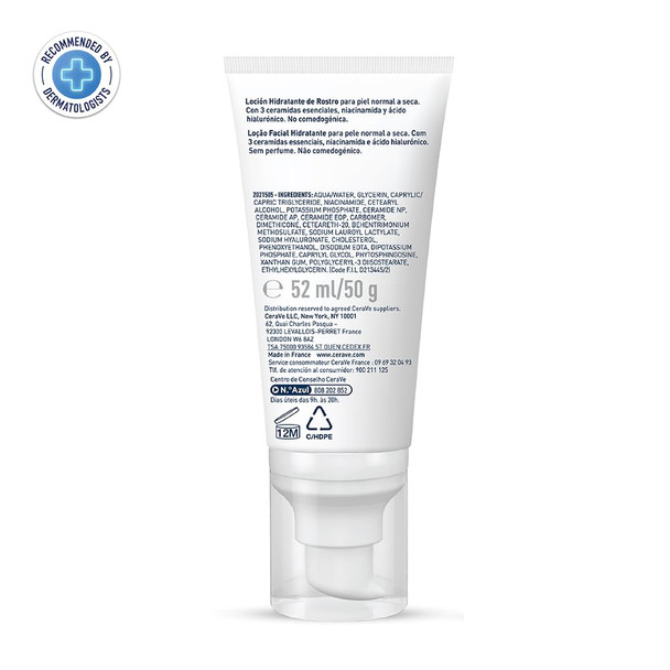 Cerave Pm Facial Moisturizing Lotion | Night Face Moisturizer For Normal To Dry Skin With Hyaluronic Acid Niacinamide And Ceramides | Non-Comedogenic Oil-Free Fragrance Free | 1.75Oz 52 Ml