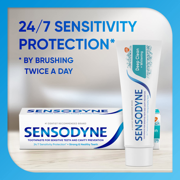 Sensodyne Deep Clean Sensitive Toothpaste Cavity Prevention and Sensitive Teeth Treatment  4 Ounces