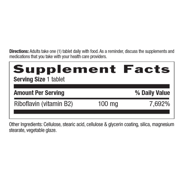 Country Life Vitamin B-2 Supports Health Eyes & Skin And Energy 100Mg 100 Tablets Certified Gluten Free Certified Vegan Certified Halal