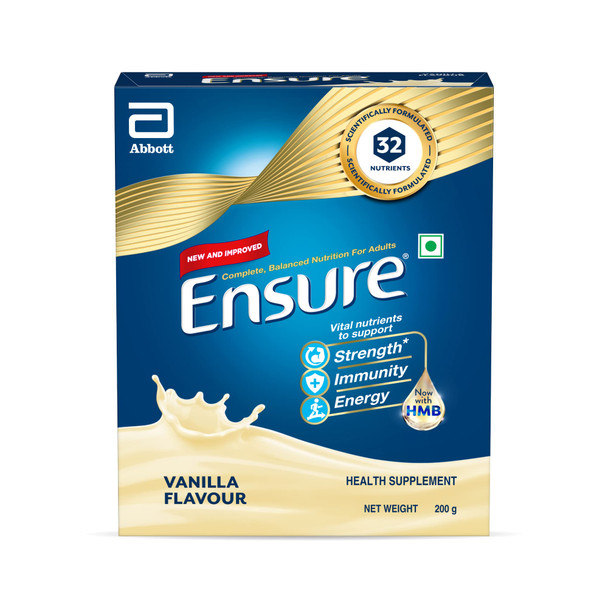Ensure Abbott Vanilla Drink Powder Dietary Supplement For Adults Of All Age (200 Grams) - Refill Pack
