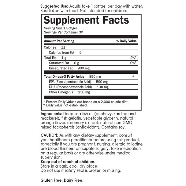 Garden of Life Epa/Dha Omega 3 Fish Oil - Minami Natural Brain Function Heart And Mood Supplement 30 Softgels