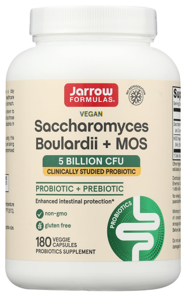 Jarrow Formulas Saccharomyces Boulardii Probiotics + Mos 5 Billion Cfu Probiotic Yeast & Acidophilus Probiotic Daily Probiotic Supplement Supports Digestive Health 1 Pack