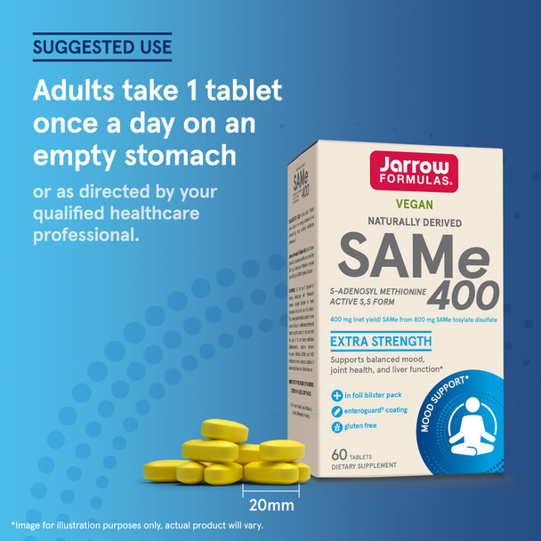 Jarrow Formulas Same 400 Mg Supports Joint Health Liver Function Brain Metabolism 60 Tablets Up To A 60 Day Supply