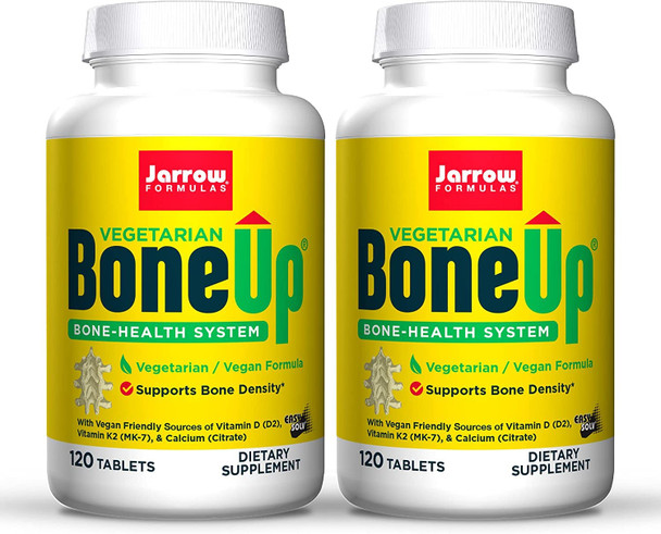 Jarrow Formulas Boneup Vegetarian - 120 Tablets Pack Of 2 - Vegetarian/Vegan Supplement For Bone Health - Vegan-Friendly Sources Of Vitamin D3 Vitamin K2 (As Mk-7) & Calcium - 120 Total Servings