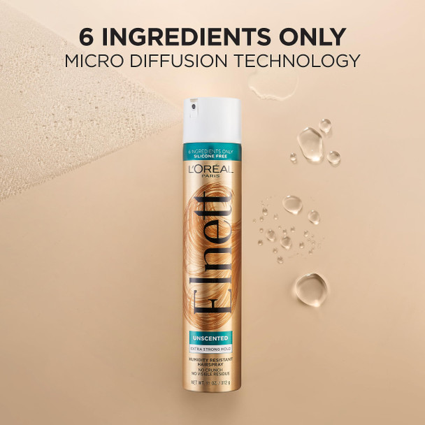 L'Oreal Paris Elnett Satin Hairspray Extra Strong Hold Unscented 11 Oz; (Packaging May Vary)