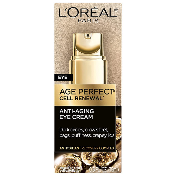 L'Oreal Paris L’OrEal Age Perfect Cell Renewal Anti-Aging Eye Cream For Dark Circles & Puffiness 0.5 Fl Oz (Pack Of 1)