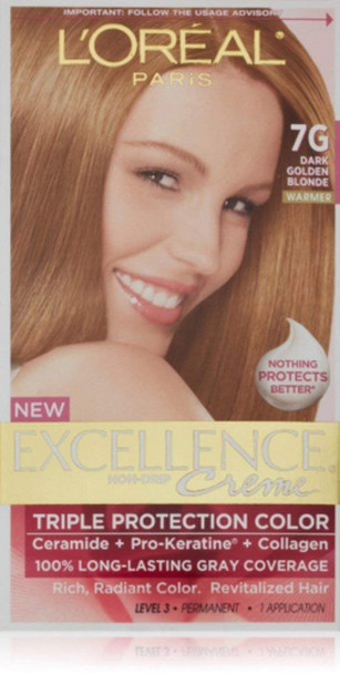L'Oreal Paris Excellence #7G Dark Gold Blonde Hair Color 1 Ct