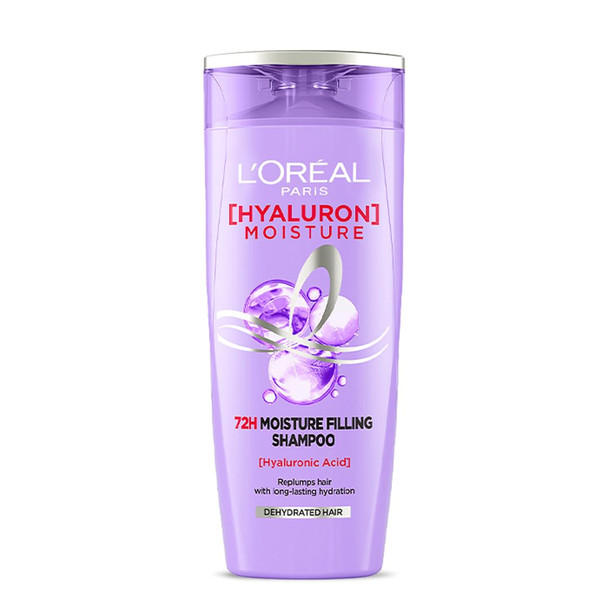 L'Oreal Paris Hyaluron Moisture 72H Moisture Filling Shampoo | With Hyaluronic Acid | For Dry & Dehydrated Hair | Adds Shine & Bounce 180Ml