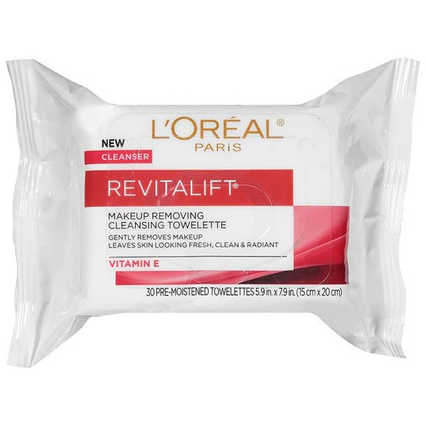 L'Oreal Paris Revitalift Wet Cleansing Towelettes 30 Count (3 Pack)