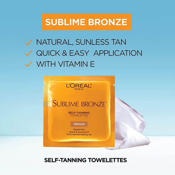 L'Oreal Paris Sublime Bronze Self Tanning Towelettes For Body (3 Pack)