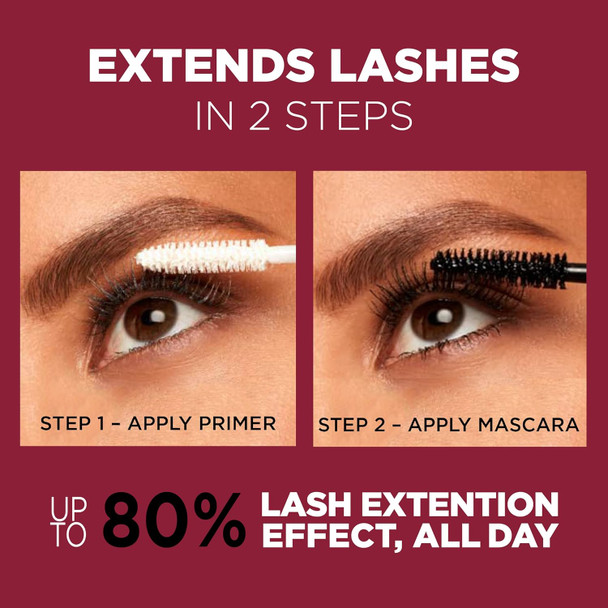 L'Oreal Paris Makeup Double Extend Tubing Mascara Lengthening 2 Step Mascara Smudgeproof Black