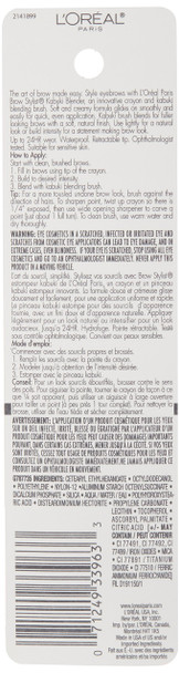 L'Oreal Paris Brow Stylist Kabuki Blender Brow Crayon Dark Brunette 0.05 Oz.