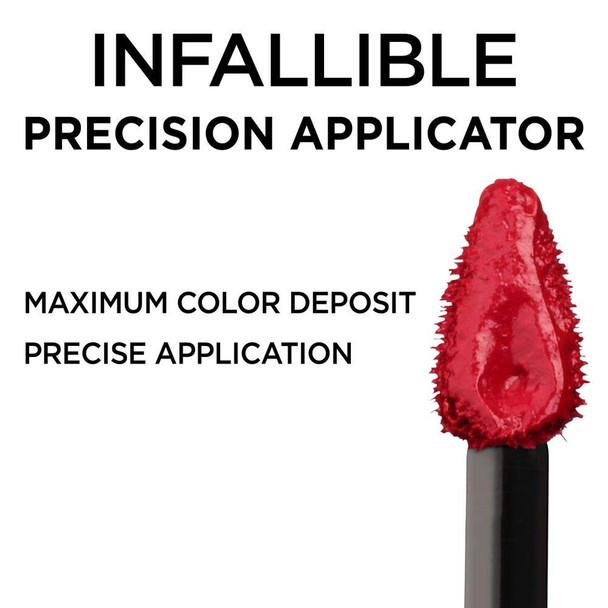 L'Oreal Paris L’OrEal Parismakeup Infallible 8 Hour Lip Gloss Comfortable & Hydrating Formula Rebel Red 0.5 Fl.Oz.