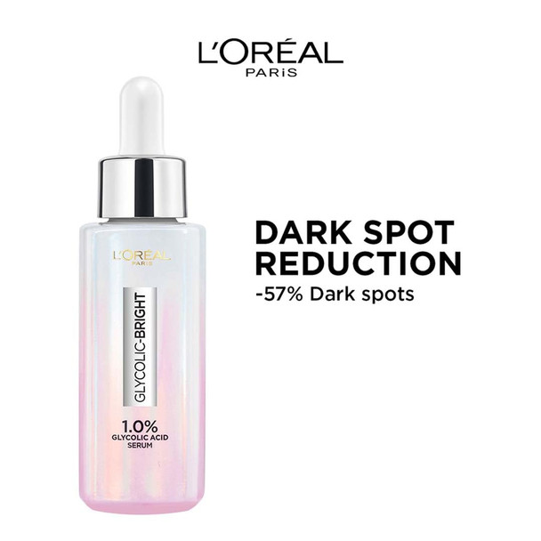 L'Oreal Paris Brightening Serum 1% Glycolic Acid 2% Niacinamide Serum Visibly Minimizes Spots Reveals Even Skin Tone Glycolic Bright Skin 15Ml (0.52 Oz) L'Oreal Paris Brightening Serum 1% Glycolic Acid 2% Niacinamide Serum Visibly Minimizes Spots Reveals Even Skin Tone Glycolic Bright Skin 15Ml (0.52 Oz)