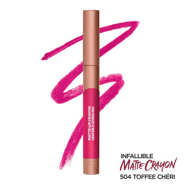 L'Oreal Paris (Toffee Cheri) - Infallible Matte Lip Crayon Lasting Wear Smudge Resistant Toffee Cheri 0Ml (Packaging May Vary)