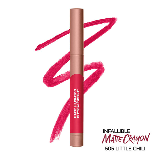 L'Oreal Paris (Little Chili) - Makeup Infallible Matte Lip Crayon Creamy Saturated Colour Smudge-Resistant No Feathering With Lasting Wear And Ergonomic Tip Little Chilli 0Ml (Packaging May V...