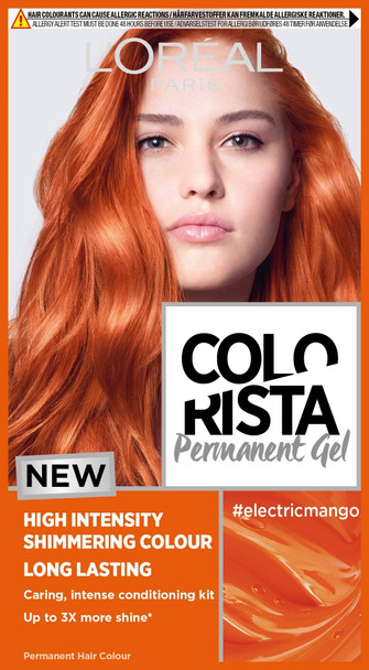 L'Oreal Paris Colorista Electric Mango Auburn Permanent Hair Dye Gel Long-Lasting Permanent Hair Colour Electric Mango Auburn 1 Count (Pack Of 1)