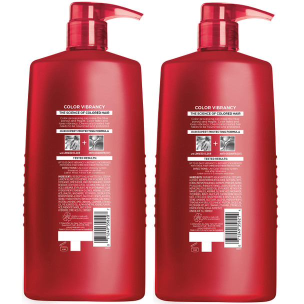 L'Oreal Paris Elvive Color Vibrancy Protecting Shampoo And Conditioner Set For Color Treated Hair 28 Fl Oz (Set Of 2)
