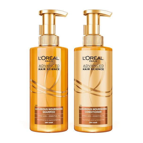 L'Oreal Paris Advanced Hair Science Luxurious Nourishing Set For Dry Hair Shampoo 440Ml & Conditioner 440Ml Deep Hair Treatment For Dry Hair