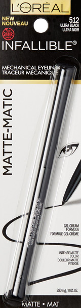 L'Oreal Paris Infallible Matte-Matic Mechanical Eyeliner Ultra Black 0.01 Oz. (Packaging May Vary)