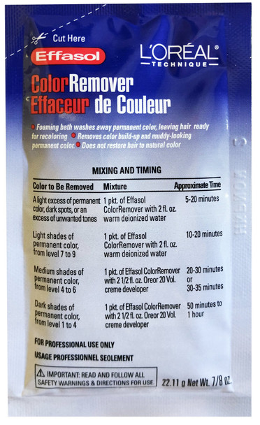 L'Oreal Paris Effasol Color Remover 0.86Oz/22.11G (Quantity: 1 Application)