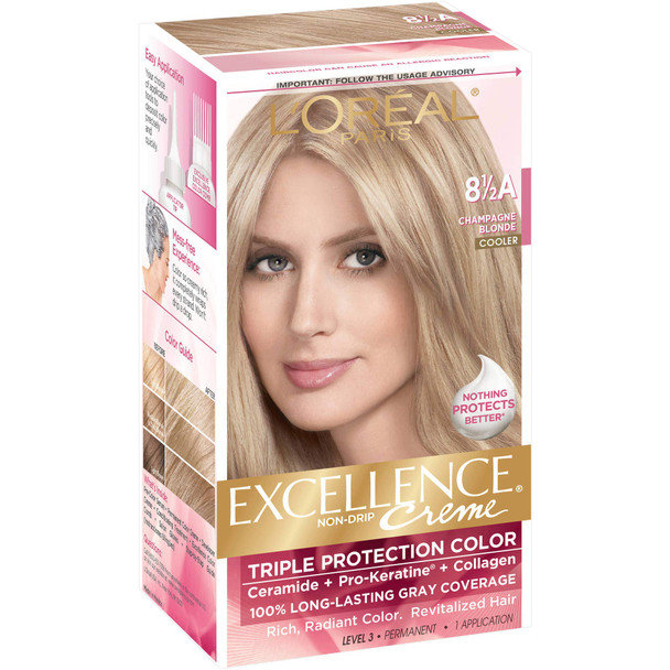 L'Oreal Paris Excellence CrEme Permanent Hair Color Champagne Blonde [8.5A] 1 Ea (Packs Of 3)