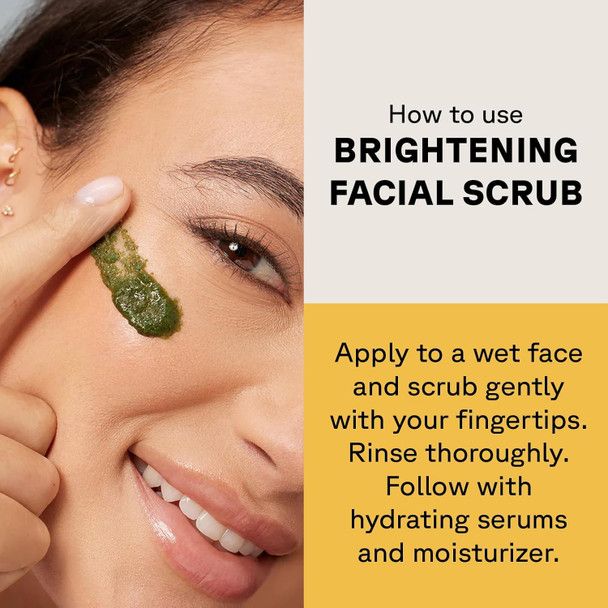 Acure Brightening Facial Scrub |100% Vegan |For A Brighter Appearance | Sea Kelp & French Green Clay - Softens, Detoxifies and Cleanses | All Skin Types | 4 Fl Oz (Packaging May Vary) (ET1012)