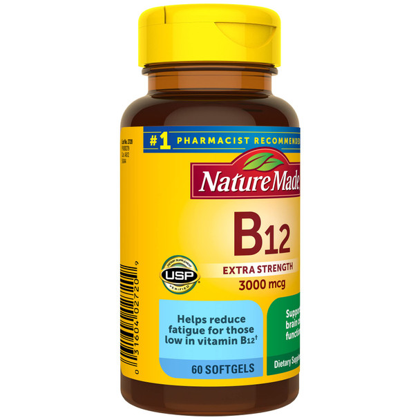 Nature Made Extra Strength Vitamin B12 3000 Mcg Dietary Supplement For Energy Metabolism Support 60 Softgels 60 Day Supply