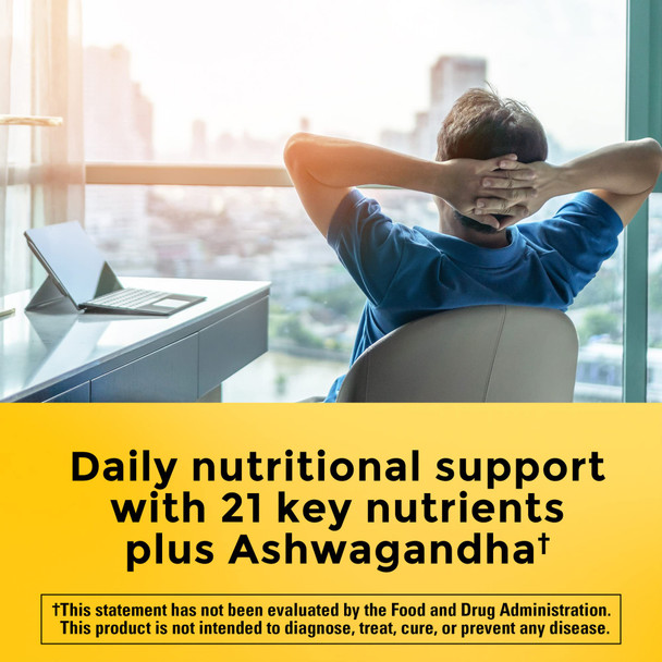 Nature Made Multi + Ashwagandha Multivitamin For Daily Stress Relief Support One Per Day Multivitamin 60 Capsules