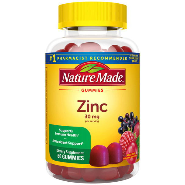 Nature Made Extra Strength Zinc Supplements 30 Mg 60 Zinc Gummies