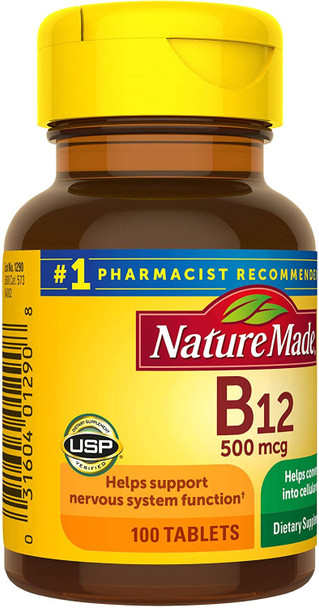 Nature Made Vitamin B-12 500 Mcg Tablets 100 Ea (Pack Of 2)