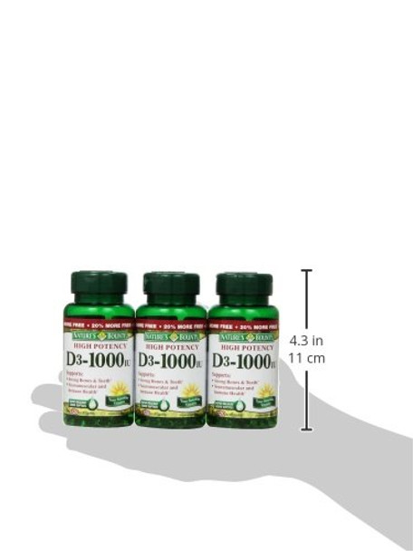 Nature's Bounty Nature'S Bountyvitamin D3 1000 100 Mg 120 Softgels (Pack Of 3)