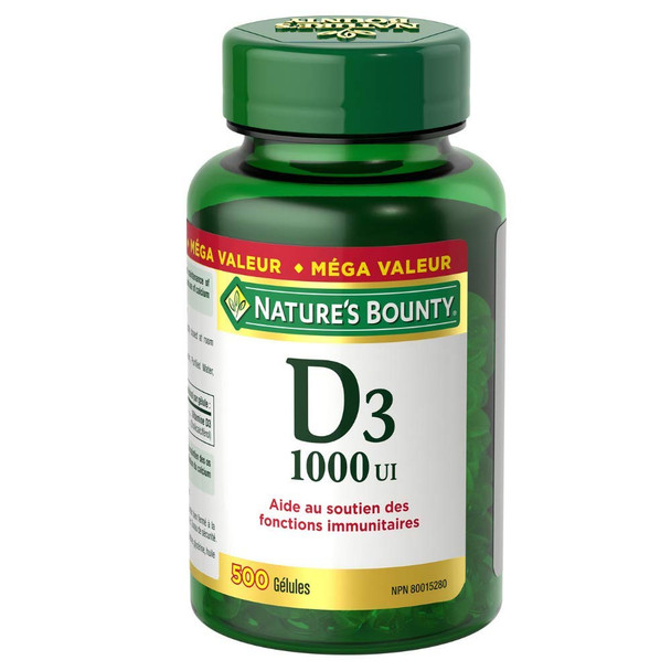 Nature's Bounty Vitamin D3 1000 Iu Mega Value 500 Softgels