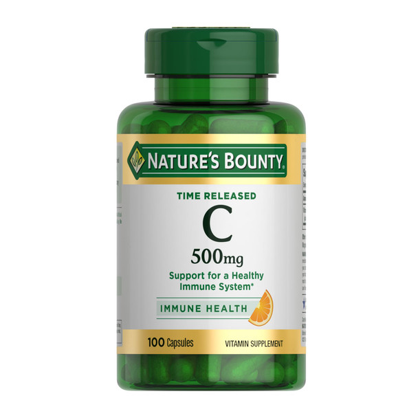 Nature's Bounty Time Released Vitamin C Immune Support Vitamin Supplement 500Mg 100 Capsules
