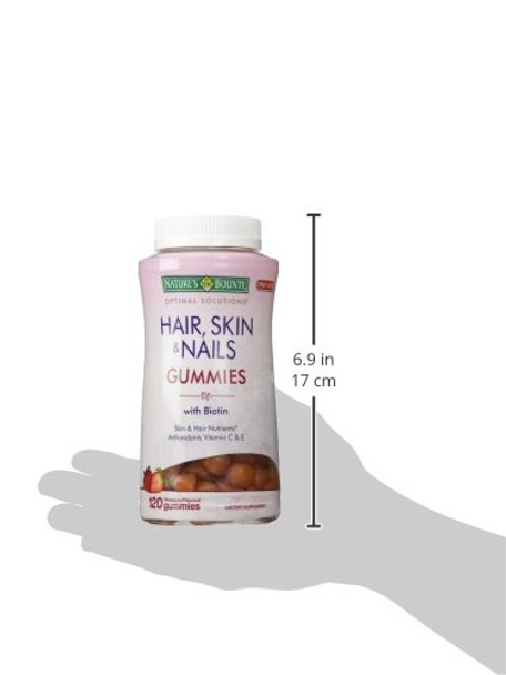 Nature's Bounty Optimal Solutions Hair Skin & Nails Gummies With Biotin