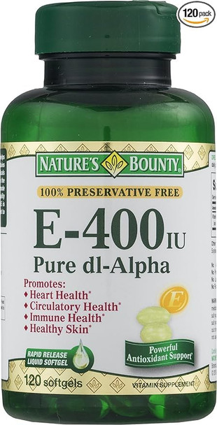 Nature's Bounty E 180Mg Pure Di-Alpha Softgels 120 Count