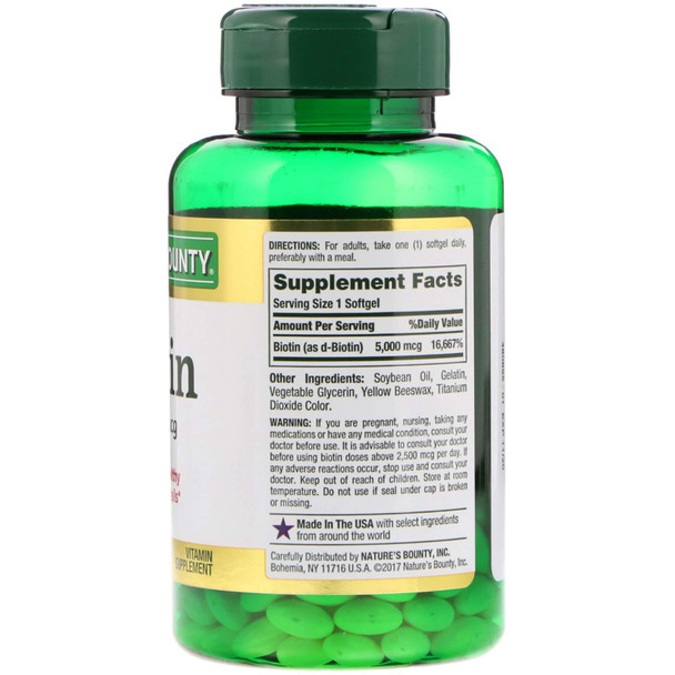 Nature's Bounty Set Of 2 Nature'S Bounty Biotin 5000 Mcg 150 Softgels