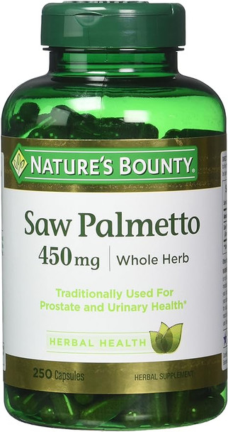 Natures Bounty Saw Palmetto 450 Mg 250 Capsules Pack Of 3