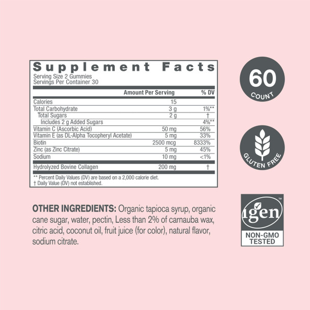 Neocell Hair Skin And Nails Beauty Builder With Collagen Biotin And Vitamin C Includes Antioxidants Gummy Lemon 60 Count 1 Bottle