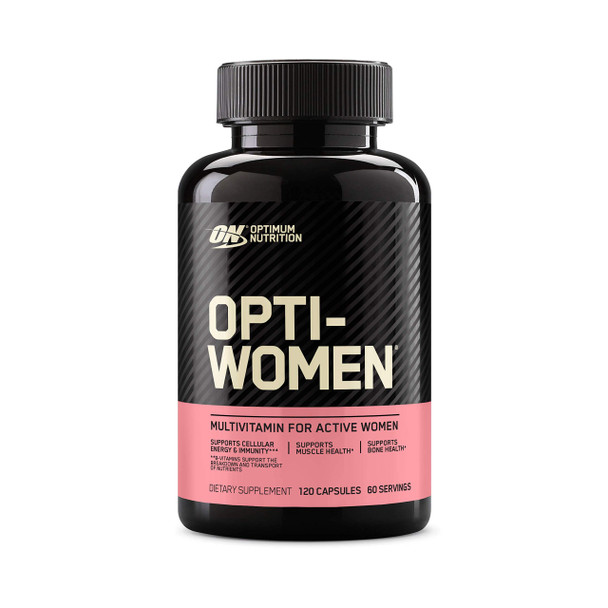 Optimum Nutrition Opti-Women Vitamin C Zinc And Vitamin D For Immune Support Womens Daily Multivitamin Supplement With Iron Capsules 120 Count