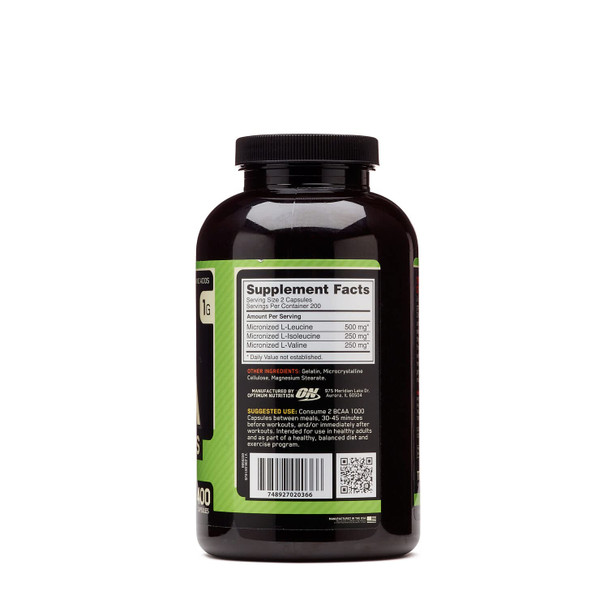 Optimum Nutrition 400 Bcaa 1000 (400 Capsules)